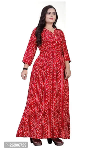 Stylish Red Crepe Printed Anarkali Kurta For Women-thumb2