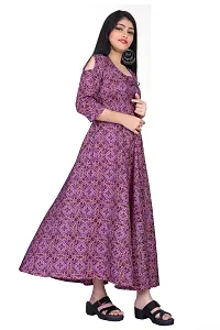 Stylish Purple Crepe Printed Anarkali Kurta For Women-thumb3