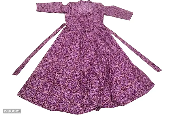 Stylish Purple Crepe Printed Anarkali Kurta For Women-thumb2