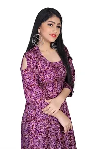 Stylish Purple Crepe Printed Anarkali Kurta For Women-thumb2