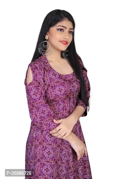 Stylish Purple Crepe Printed Anarkali Kurta For Women-thumb3