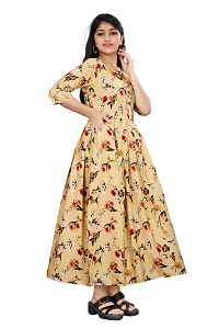 Stylish Beige Crepe Printed Anarkali Kurta For Women-thumb3