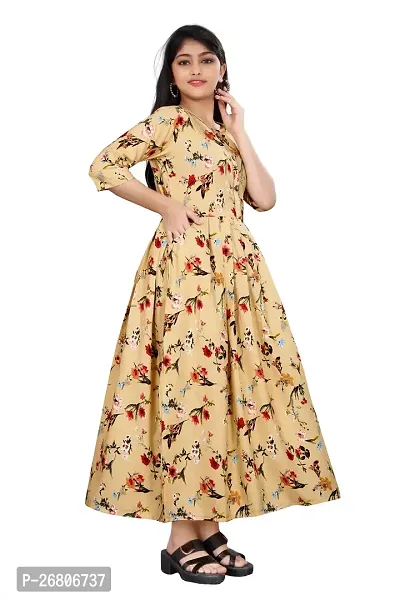 Stylish Beige Crepe Printed Anarkali Kurta For Women-thumb4