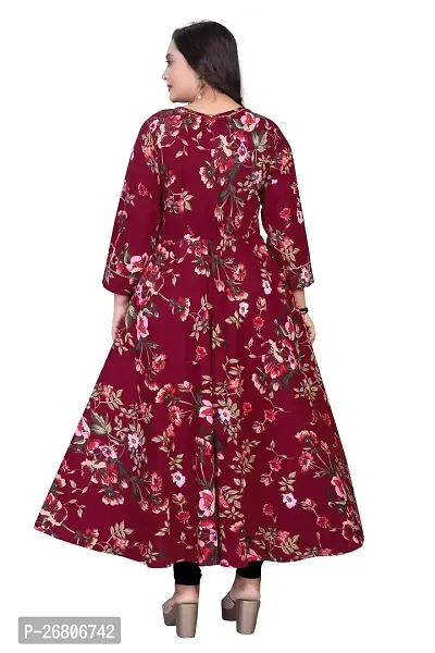 Stylish Maroon Crepe Printed Anarkali Kurta For Women-thumb4