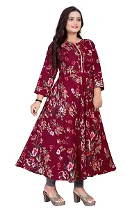 Stylish Maroon Crepe Printed Anarkali Kurta For Women-thumb4