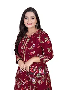 Stylish Maroon Crepe Printed Anarkali Kurta For Women-thumb2