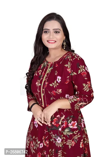 Stylish Maroon Crepe Printed Anarkali Kurta For Women-thumb3