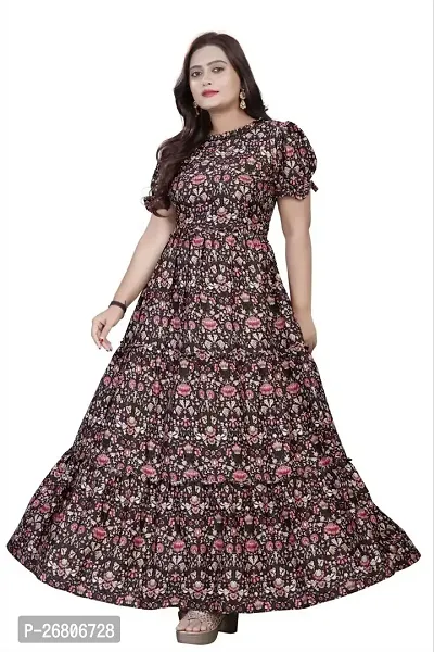 Stylish Multicoloured Crepe Printed Anarkali Kurta For Women