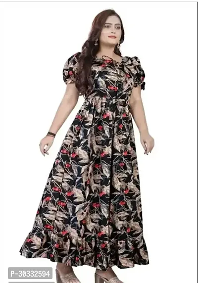 Fancy Crepe Printed Gown For Women