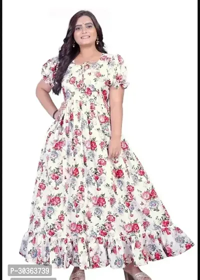 Fancy Crepe Printed Gown For Women