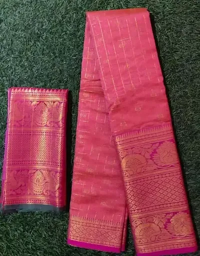 Stylish Jute Silk Saree with Blouse Piece