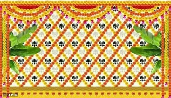 Marigold And Banana Leafs Backdrop Cloth(5Hx8W)-thumb0