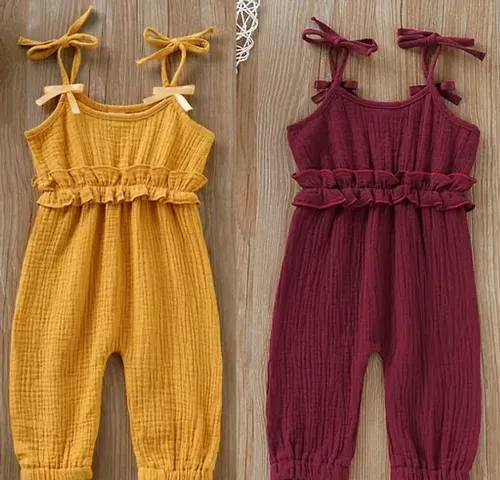 Fabulous Blend Basic Jumpsuit For Girls Pack Of 2