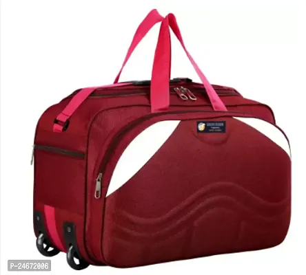 Comfortable Red Nylon Duffle Bag For Travel 60 L