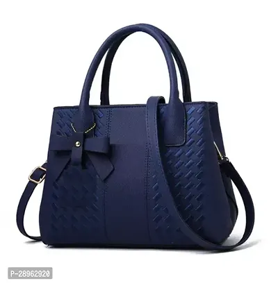 Stylish Blue PU Solid Handbags For Women-thumb0