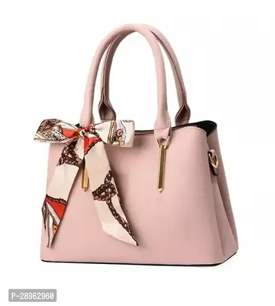 Stylish Pink PU Solid Handbags For Women