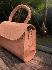 Stylish Peach PU Handbag For Women-thumb1