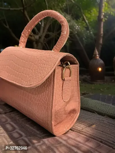 Stylish Peach PU Handbag For Women-thumb2