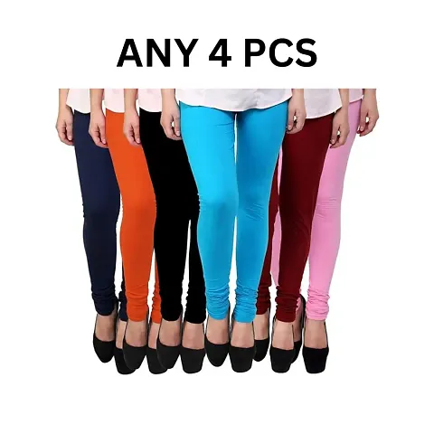 Fabulous Lycra Solid Ethnic Leggings For Women(Pack Of 6)