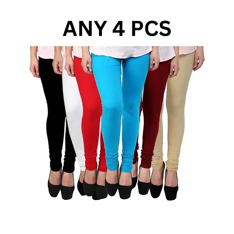 Stylish lycra Solid Leggings For Women - Pack Of 6