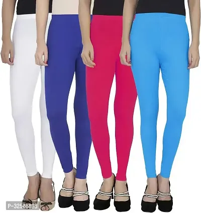 Womenrsquo;s Viscose Lycra Leggings ( Pack of 4 pcs)-thumb0