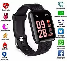 ID-116 Plus Smart Bracelet Fitness Tracker Color Screen Smartwatch Heart Rate Blood Pressure Pedometer Sleep Monitor (Black)-thumb1