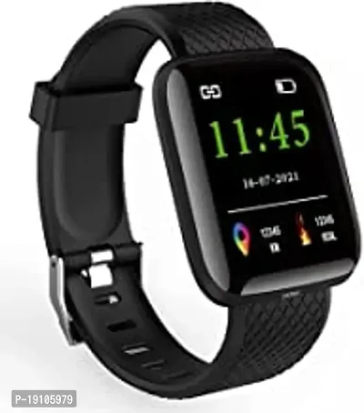 ID-116 Plus Smart Bracelet Fitness Tracker Color Screen Smartwatch Heart Rate Blood Pressure Pedometer Sleep Monitor (Black)