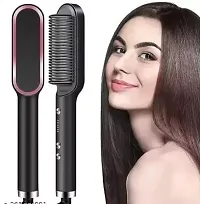Straightening Brush -Anti-Scald  Auto-Off-Perfect for Professional Salon Professional Hair Straightener Ceramic Hair Curler Brush Hair Comb Pack of - 1-thumb2