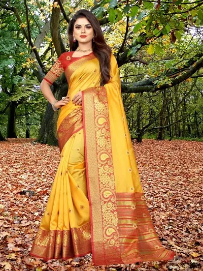 Elegant Art Silk Saree with Blouse piece 