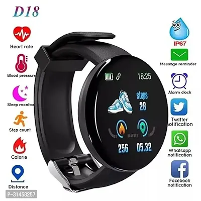 CF-439 D18 Smart Watch with Heart Rate Monitor Sleep Monitor, Call, Message, Round Dial for Men/Women-thumb2