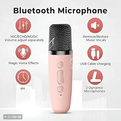 Bluetooth Speaker with mic Karaoke, FM Radio, AUX, USB, SD, RGB Light EffectO32-thumb4