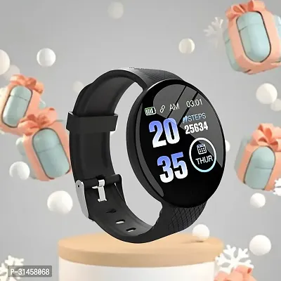 HU-362 D18 Smart Watch with Heart Rate Monitor Sleep Monitor, Call, Message, Round Dial for Men/Women-thumb0