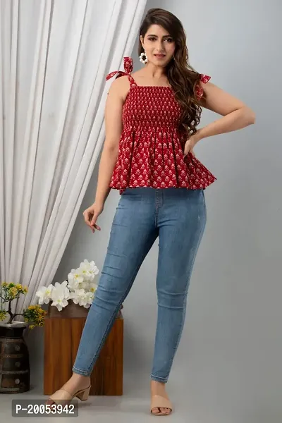 Elegant Cotton Printed Top For Women