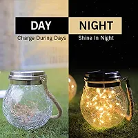 Outdoor Hanging 20LEDs Jar Light Crackle Glass Garden Light Pack Of 1-thumb3