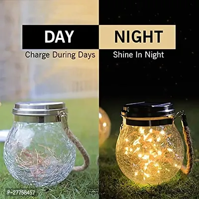 Outdoor Hanging 20LEDs Jar Light Crackle Glass Garden Light Pack Of 1-thumb4