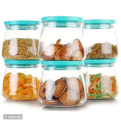 Airtight Container, Plastic Container, Jar Set For Kitchen - 900ml, Set of 6