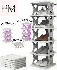 Plastic 4 Layer Shoe Rack Stand Storage Organizer Cabinet Durable Portable Shoe Organiser for The Living Room, Bedroom, Office and Kitchen Space Saving Rack - Multicolor-thumb4