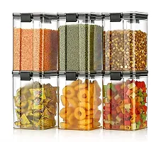 Unique Plastic Airtight Lock  Lock Square 1200ml Container Jar Set Kitchen Accessories For Storage Organizer (pack of 4)-thumb1