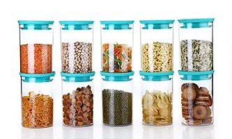 Pack of 6 Air Tight Kitchen Storage Container for Rice | Dal | Atta, BPA-Free, Flour | Cereals | Snacks | Stackable | Modular, Round, 900 Ml (Blue)-thumb3