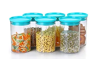 Pack of 6 Air Tight Kitchen Storage Container for Rice | Dal | Atta, BPA-Free, Flour | Cereals | Snacks | Stackable | Modular, Round, 900 Ml (Blue)-thumb4