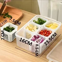 Pack of 2 Fridge Storage Boxes Storage Containers 6PCS  Container forFridge Storage Set Kitchen Accessories Items for Vegetable and Cut Vegetable Storage Boxes for Storage in Kitchen Fridge Organizer-thumb1
