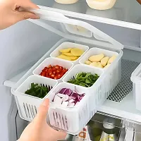 Pack of 2 Fridge Storage Boxes Storage Containers 6PCS  Container forFridge Storage Set Kitchen Accessories Items for Vegetable and Cut Vegetable Storage Boxes for Storage in Kitchen Fridge Organizer-thumb3