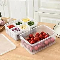 Pack of 1 Fridge Storage Boxes Storage Containers 4PCS  Container forFridge Storage Set Kitchen Accessories Items for Vegetable and Cut Vegetable Storage Boxes for Storage in Kitchen Fridge Organizer-thumb2