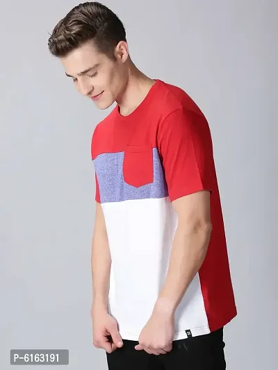 Fabulous Cotton Colourblocked Round Neck Tees For Men-thumb2