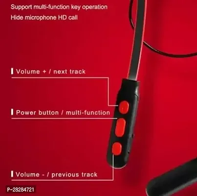 Stylish Red Bluetooth Wireless Neckband-thumb5