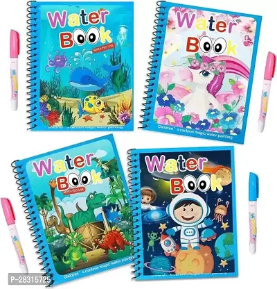 Water Painting Book Water Magic Colouring Book With Water Filling Pen Washable Ink Nib Sketch Pens with Washable Ink  (Set of 2, Multicolor)-thumb0