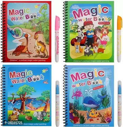 Water Painting Book Water Magic Colouring Book With Water Filling Pen Washable Ink Nib Sketch Pens with Washable Ink  (Set of 2, Multicolor)-thumb5