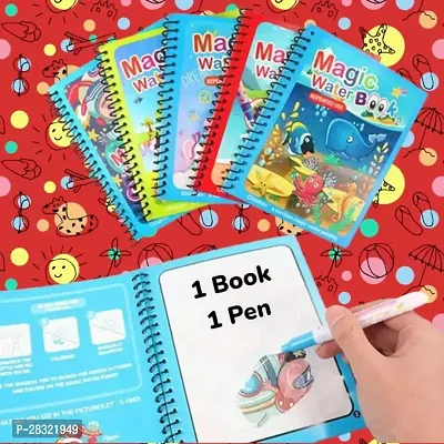 Magic Water Book Water Coloring Book with Magic Pen for Kid-thumb4
