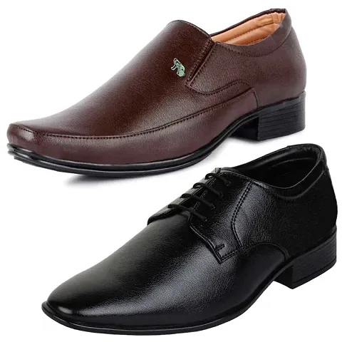 Vitoria Stylish Formal Shoes Combo For Men And Boys (Pack Of 2)