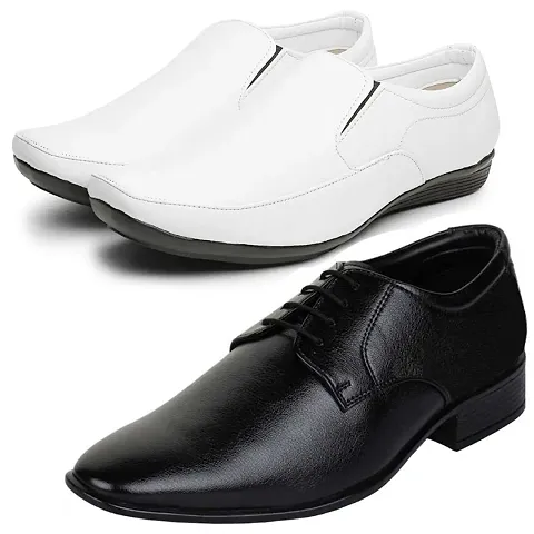 Vitoria Stylish Formal Shoes Combo For Men And Boys (Pack Of 2)